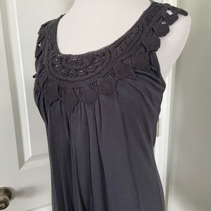 Women’s Gray long detailed top shirt Sm